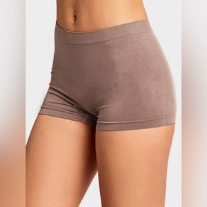 Sofra Ladies Seamless Plus Size Boyshort Panty - Taupe